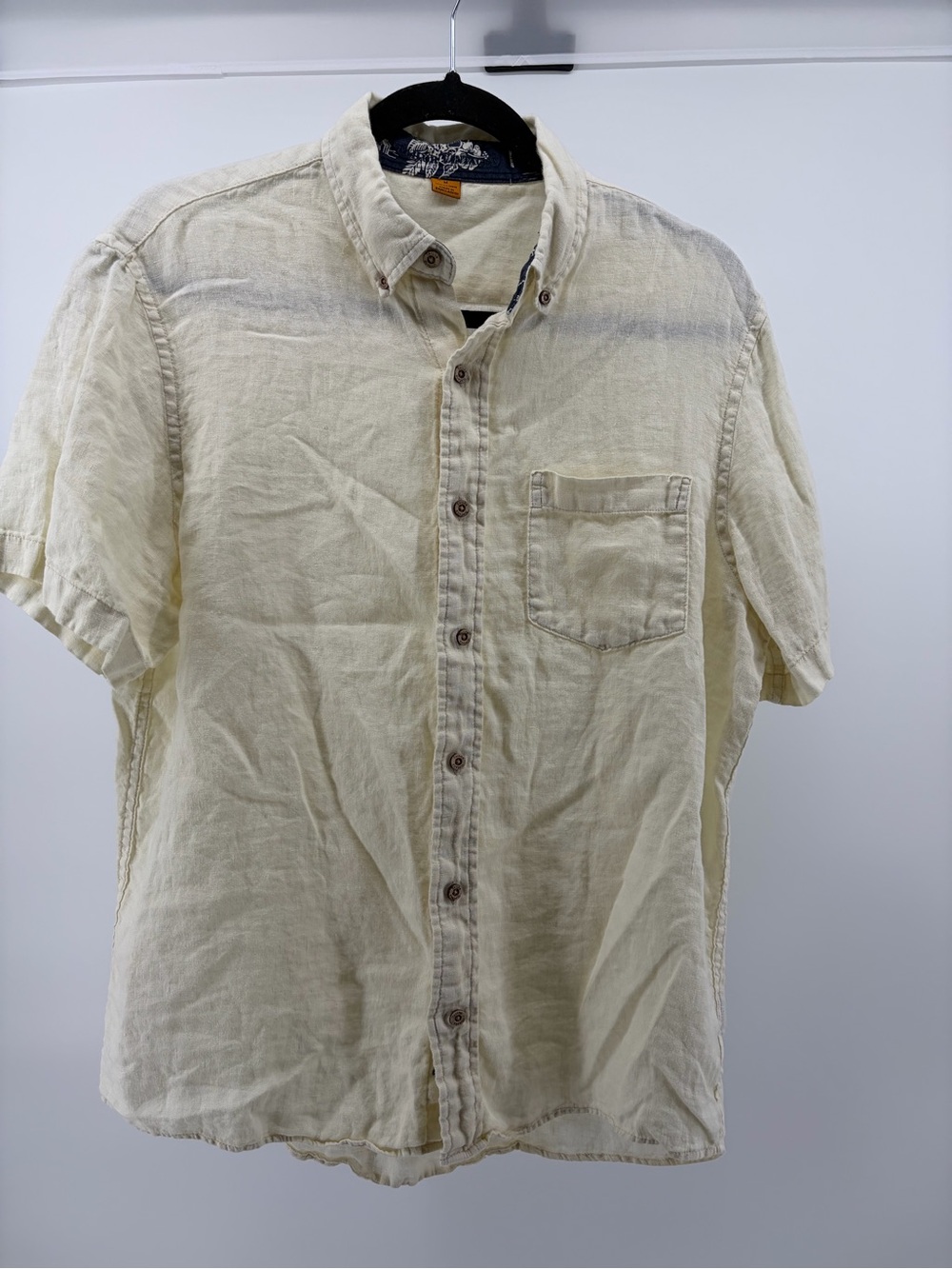 Tailor Vintage Cream Short-Sleeve Button-Down Shirt